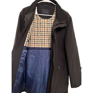 Tommy Hilfiger Performance Jacket Men's Barn Style Coat Black w/ Plaid Medium M
